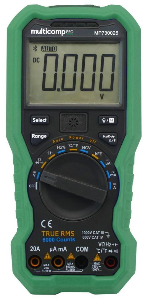 750V AC/1kV DC Handheld Multimeter with Bluetooth - MULTICOMP PRO ...