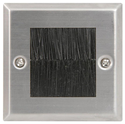 1 Gang Steel Black Brush Faceplate - AV:LINK