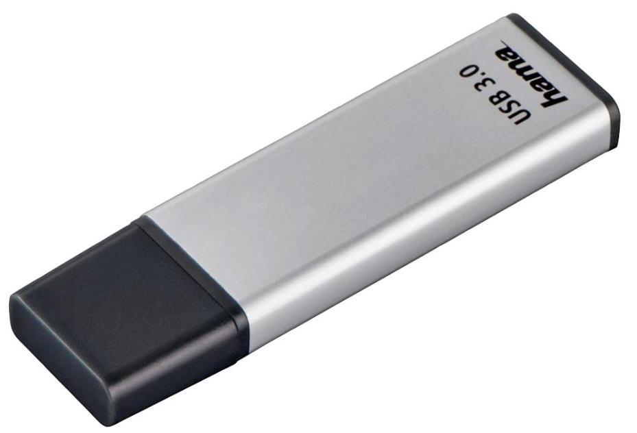 128GB Classic USB 3.0 Flash Drive - 40MB/s, Silver - HAMA