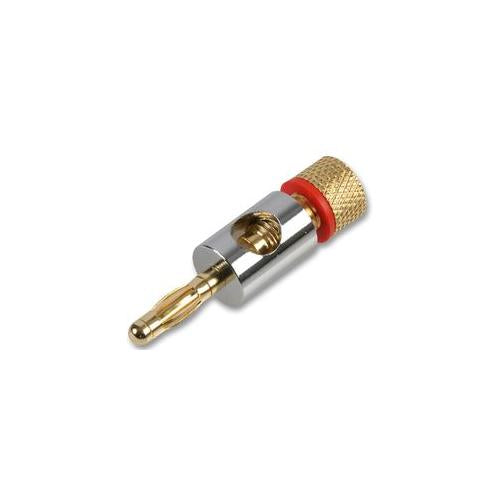 PRO SIGNAL - PSG03599 - 4MM PLUG, CHROME/GOLD, RED