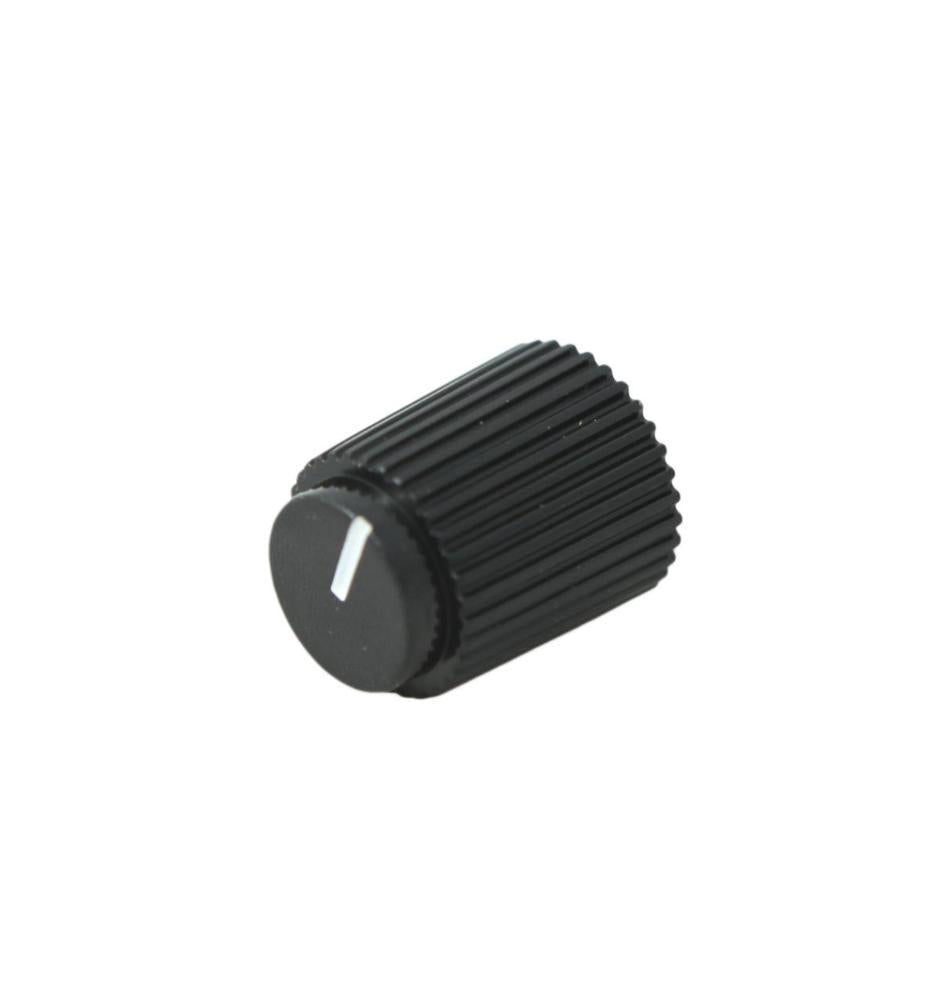 13.8mm Instrument Knob, Black Aluminium, 6.4mm Round Shaft - CP-AE14-6-S(6.4)H