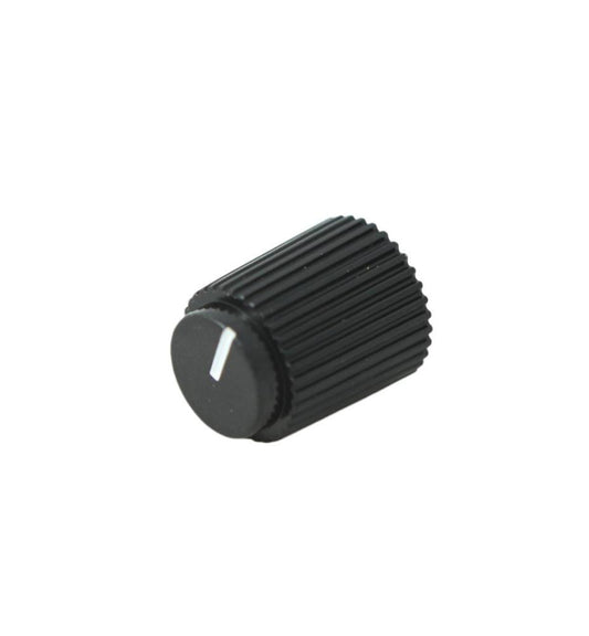 13.8mm Instrument Knob, Black Aluminium, 6.4mm Round Shaft - CP-AE14-6-S(6.4)H