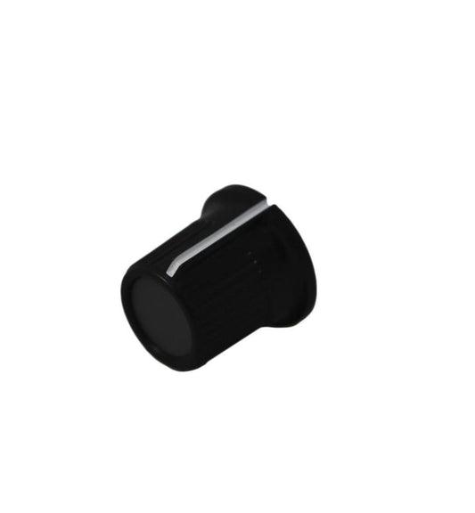 16mm Instrument Knob, Black with Red Top, 6mm Round Shaft - CP-LB16-5-6D