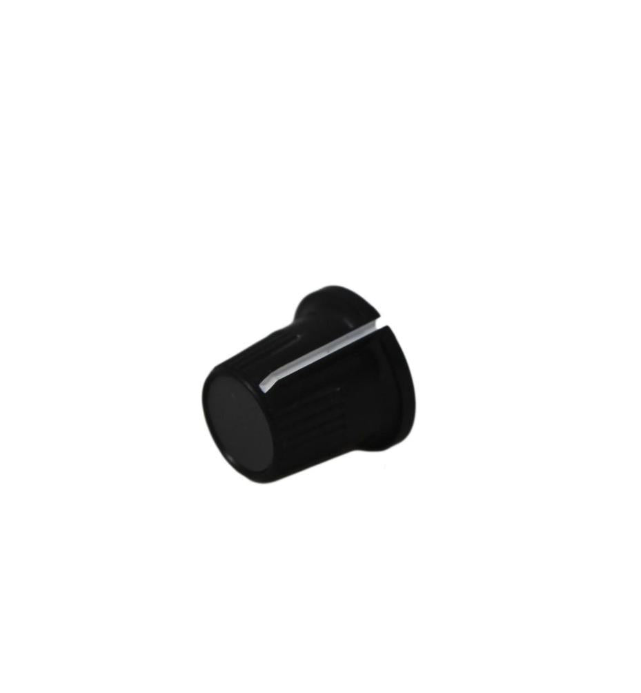 12mm Instrument Knob, Black with Grey Top, 3.2mm Round Shaft - CP-LB12-5-1D