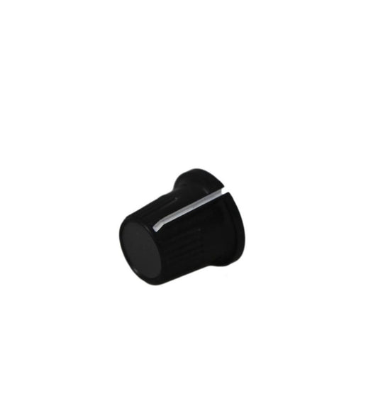 12mm Instrument Knob, Black with Grey Top, 3.2mm Round Shaft - CP-LB12-5-1D