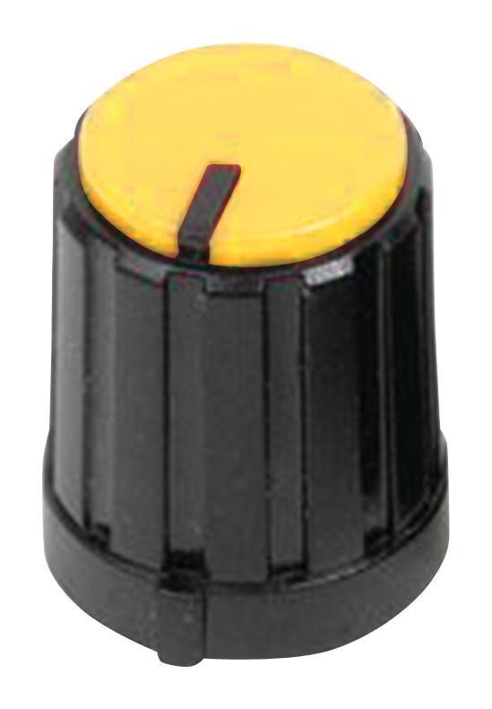 13mm Instrument Knob with Yellow Cap, Splined Shaft - MC21064