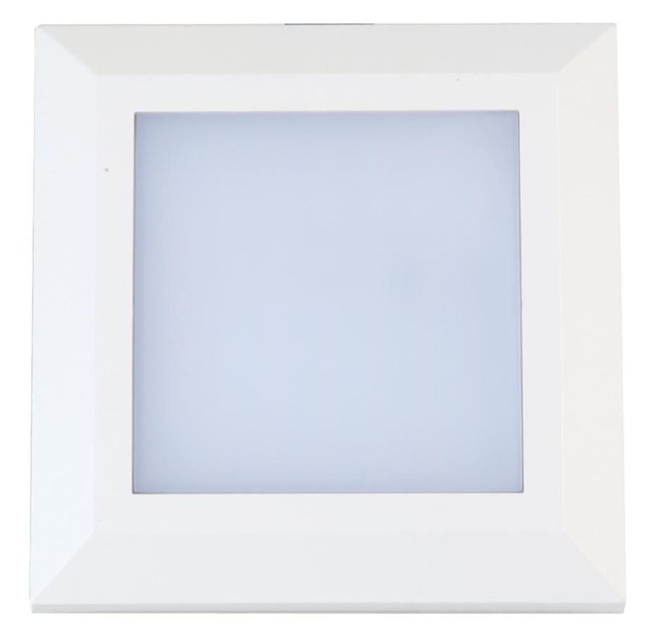 4W Square LED Wall Light, 270lm, 4000K, IP65, Class II, White - PEL01330