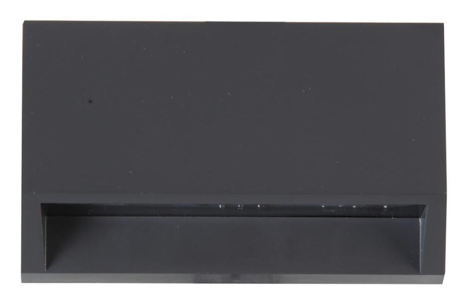 1.5W Rectangular LED Wall Light, 80lm, 4000K, IP65, Dark Grey - PEL01324