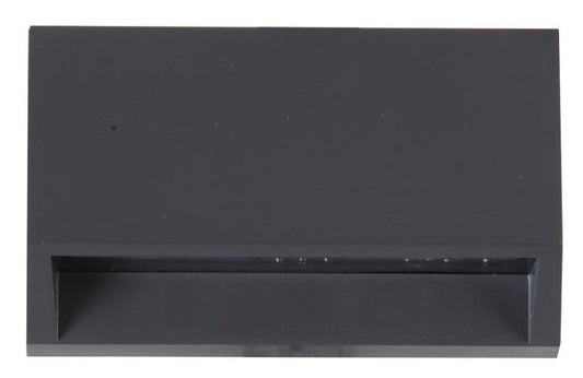 1.5W Rectangular LED Wall Light, 80lm, 4000K, IP65, Dark Grey - PEL01324