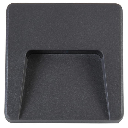 3W Square LED Wall Light, 100lm, 4000K, IP65, Dark Grey - PEL01323