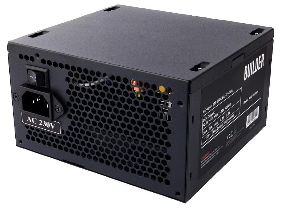 ATX PSU, 600W BLACK 12CM PFC - PSU600BUILDERBLACK