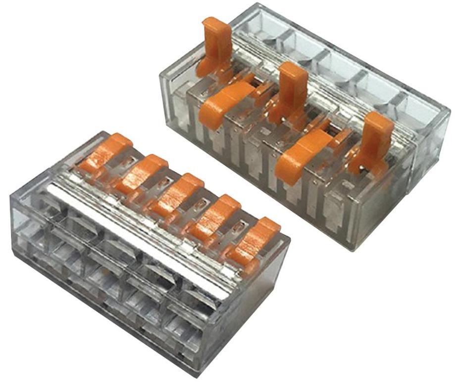 5-Pole Terminal Block / Splicing Connector with kwik Lever, 4mm, 450V AC, 32A - HYKL-05