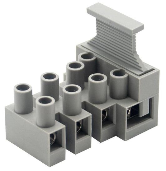 4-Pole Vertical Fuse Terminal Block, Earth Screw, 450V, 24A - TLF-100S-4PMS