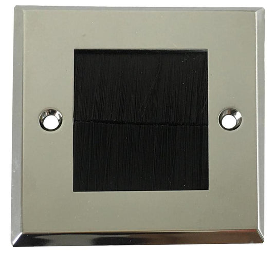 1 Gang Steel Black Brush Faceplate, Chrome - BPCH1GB