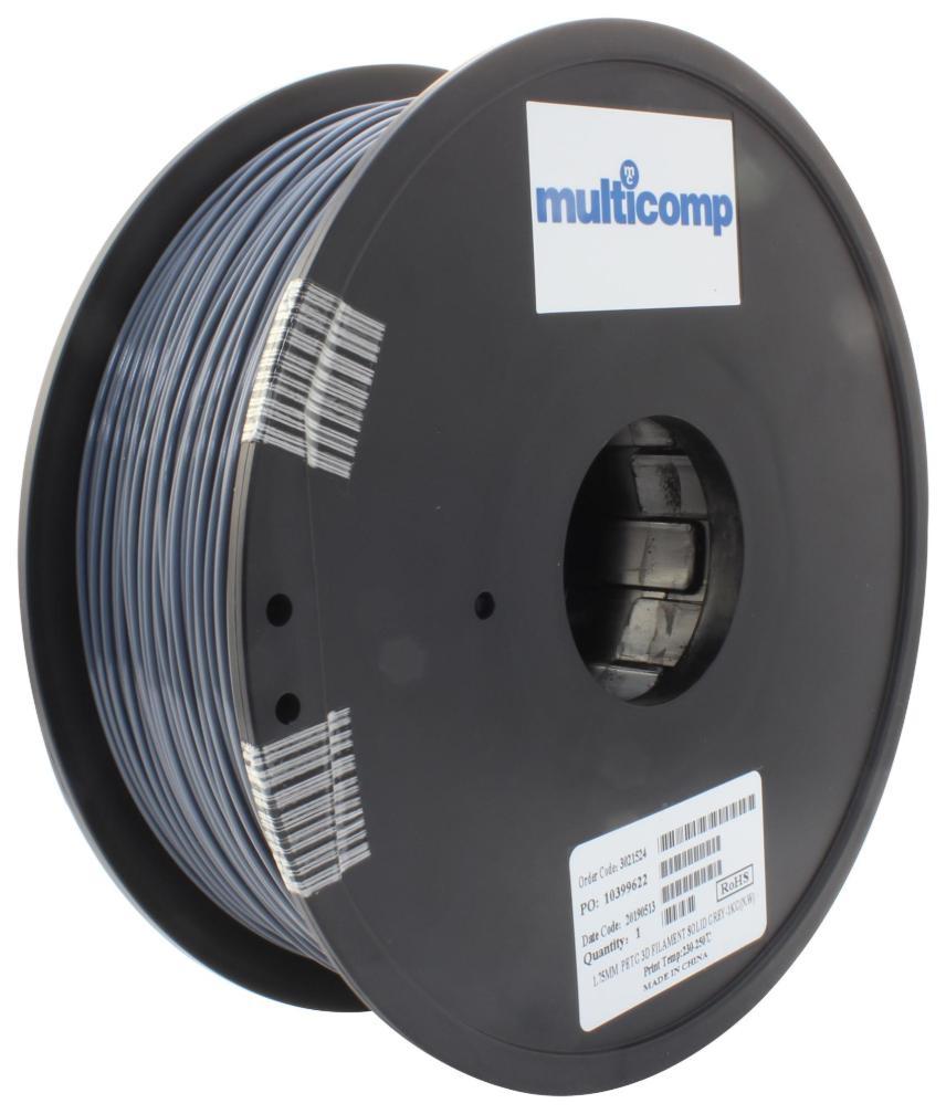 1.75mm Grey PETG Filament for 3D Printer, 1kg - MC011470