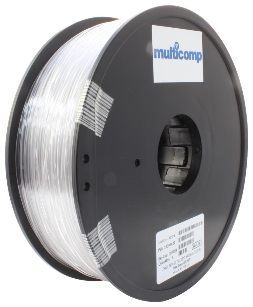 1.75mm Natural PETG Filament for 3D Printer, 1kg - MC011464