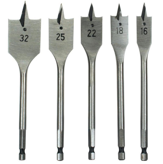 Flat Drill Bit Set, 5 Piece - P-46084