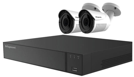 4-Channel 5MP CCTV DVR System with 2 Bullet Cameras &amp; 500GB HDD - KIT-4CH-H265-2BW-5-BP