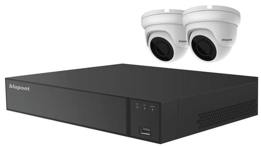 4-Channel 5MP CCTV DVR System with 2 Dome Cameras &amp; 500GB HDD - KIT-4CH-H265-2DW-5-BP