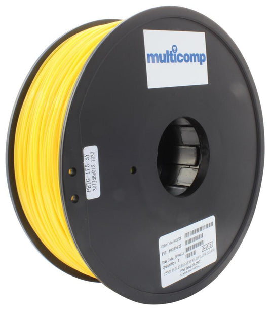 1.75mm Yellow PETG Filament for 3D Printer, 1kg - MC011474
