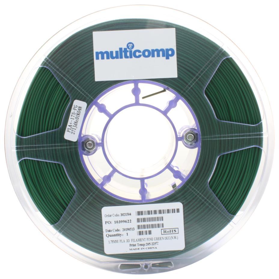 1.75mm Pine Green PLA Filament for 3D Printer, 1kg - MC011453