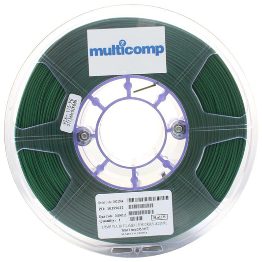 1.75mm Pine Green PLA Filament for 3D Printer, 1kg - MC011453
