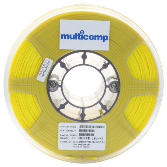 1.75mm Yellow PLA Filament for 3D Printer, 1kg - MC002555