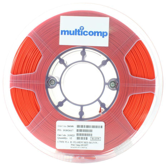 1.75mm Red PLA Filament for 3D Printer, 1kg - MC002551