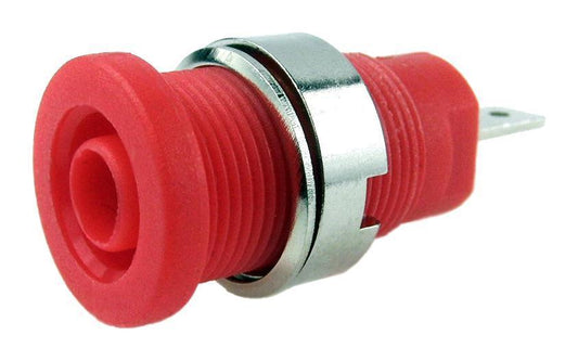 4mm Panel Mount Banana Socket, 4.8mm Faston, Red - FCR73575R