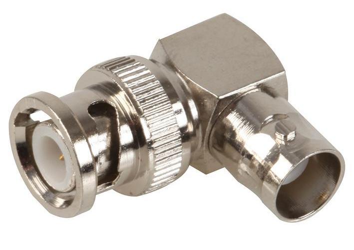 50 Ohm BNC Plug To BNC Socket Right Angle Adaptor - R13-033-01-000111000