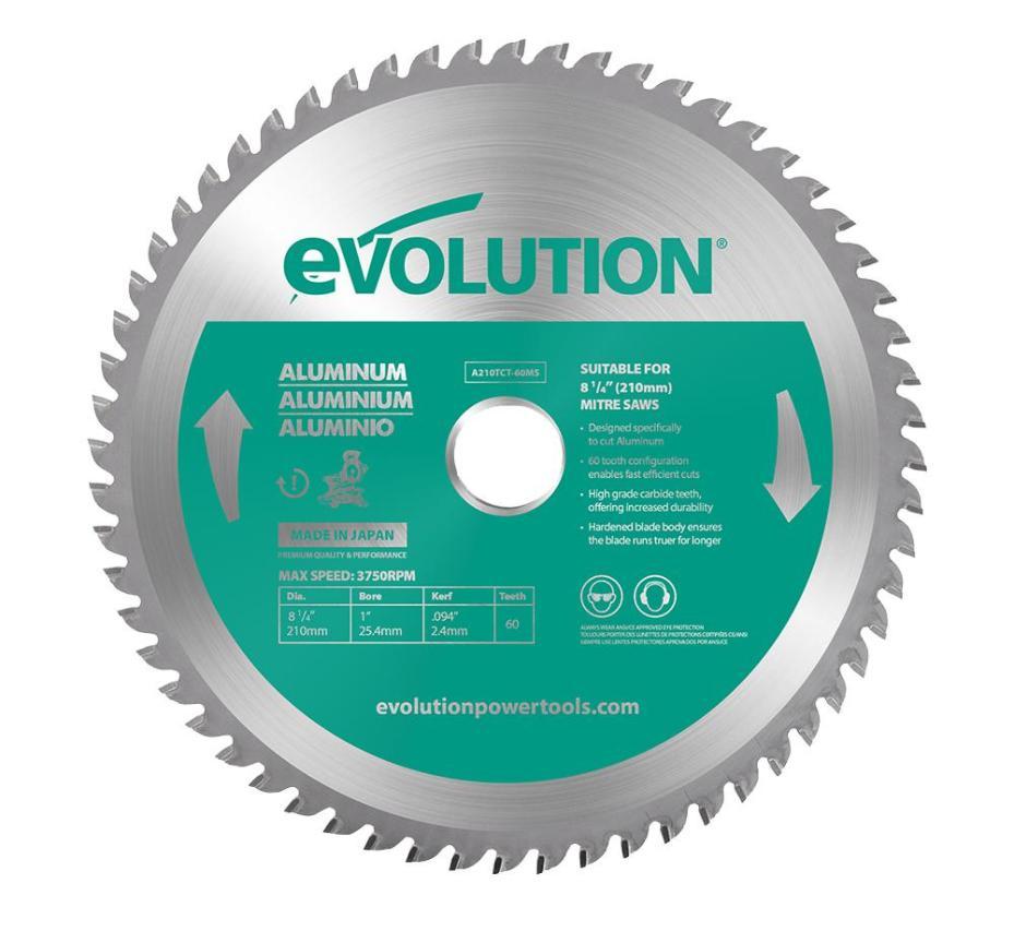 210mm x 60T x 25.4mm Aluminium Circular Saw Blade - A210TCT-60MS