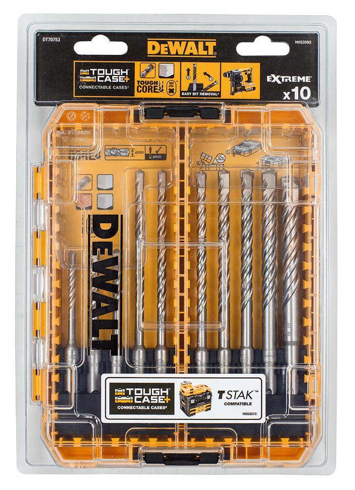 Extreme 2 SDS-Plus Masonry Drill Bits, 10 Piece - DT70753-QZ