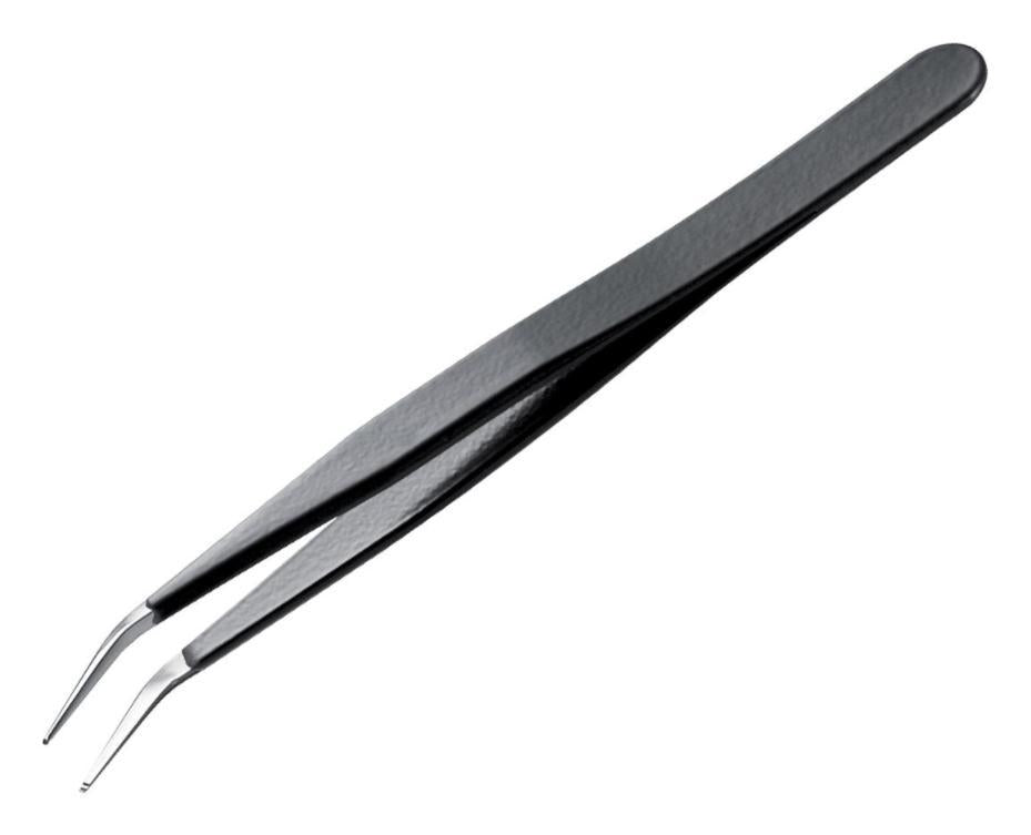 115mm Precision Tweezers - ESD SMD Bent Flat Tips - DT000032