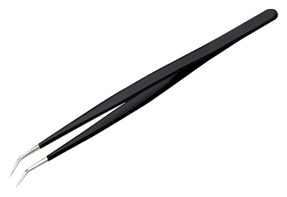 155mm Precision Tweezers - ESD SS Bent Pointed Tips - DT000027