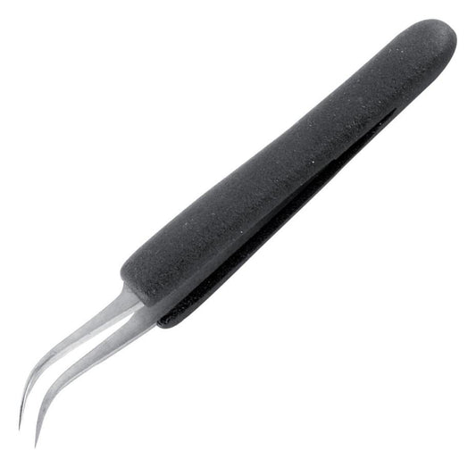 120mm Foam Grip Tweezers - 7SA SS ESD Curved Tips - D02292