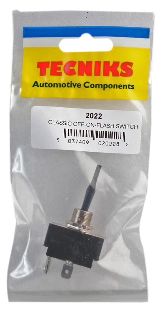 Toggle Switch, Panel Mount, Latching Momentary, On Off Flash, 12V DC, 20A - 2022