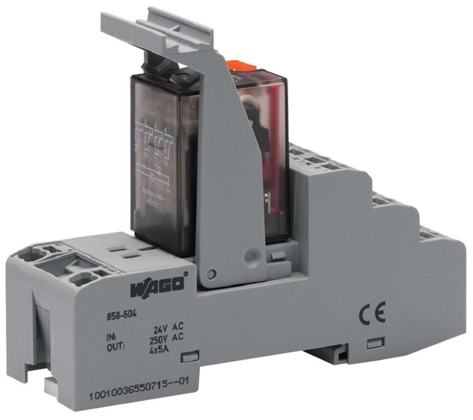 4 Changeover / 4PDT Relay Module with Red LED Indicator, 115V AC, 5A - 858-507