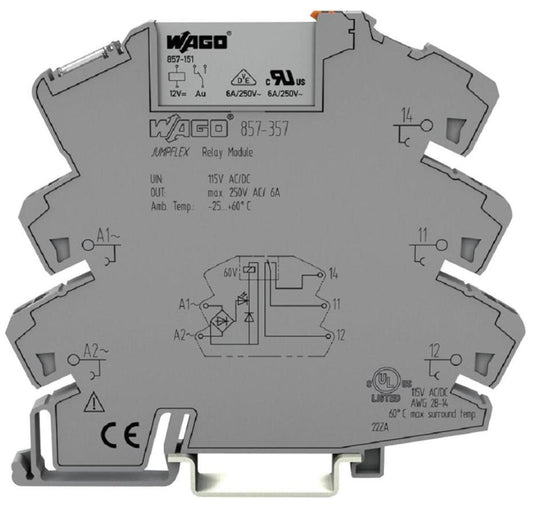 1 Changeover / SPST Relay Module with Yellow LED Indicator, 115V AC / DC, 6A - 857-357