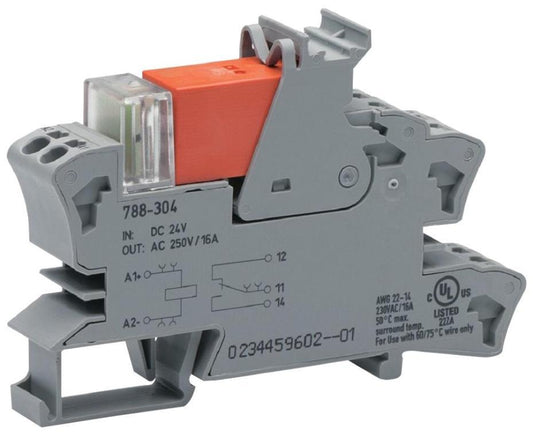 12V DC DIN Rail Relay Module, SPDT, 16A, 22AWG - 14AWG - 788-303