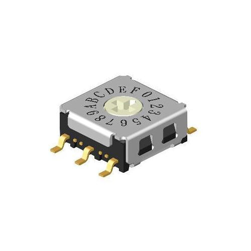 10 Position SMD Rotary Coded Switch,  24V DC, Decimal, 25mA, 7x7mm - MCR7M4-10RA-V-B