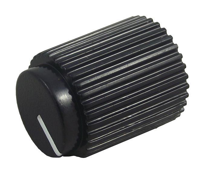 13.8mm Instrument Knob, Black Aluminium, 6mm Round Shaft - CP-AE14-6-S(6.0)H