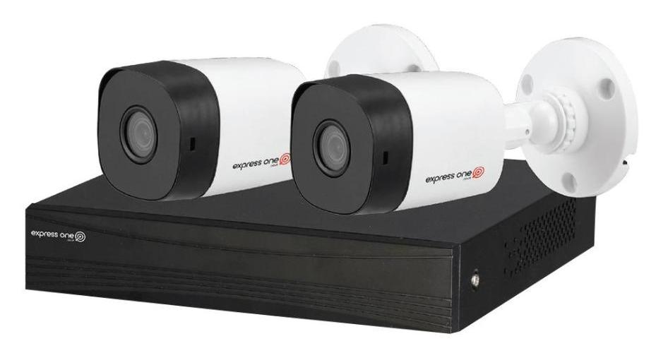 4 Channel DVR CCTV System with 2x 2MP Bullet Cameras &amp; 1TB HDD - EXP-4CHN-2BUL-2MP-1TB