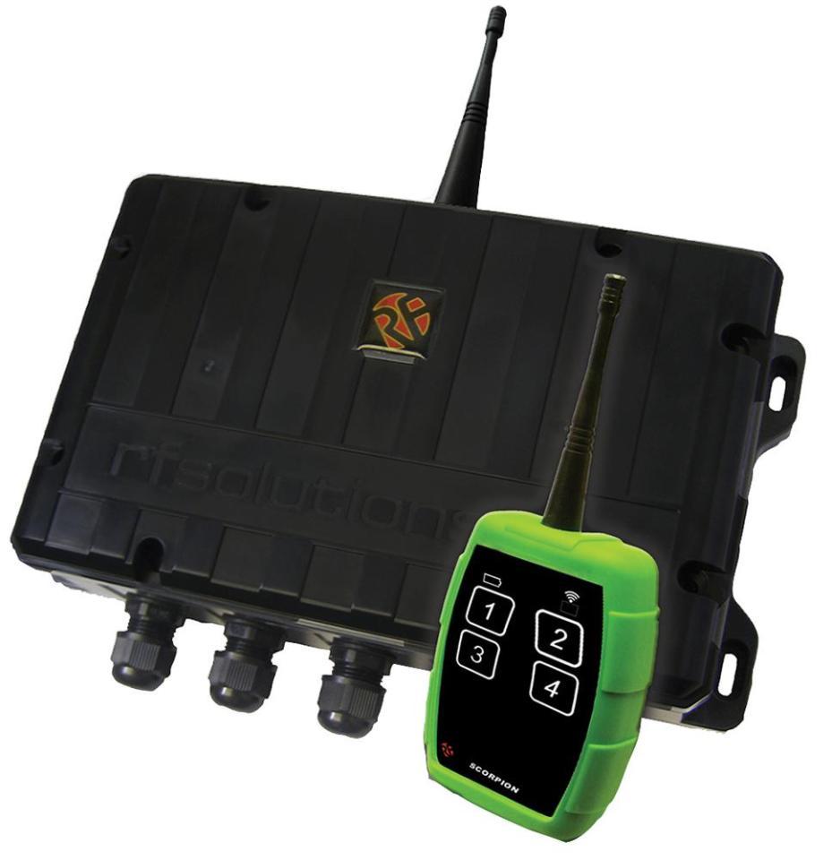 4 Channel Lora Remote Control System, 12V - 32V DC with Rechargeable Transmitter - SCORPIONELITE-8S4