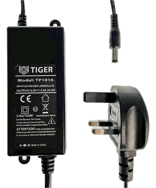 12V, 2A, 24W, Lugged Power Supply (Level VI), 2.1mm Plug - TGR-LUG-24W-12