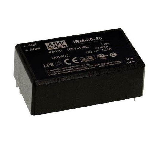 5V, 10A, 60W,  AC/DC PCB Mount Power Supply - IRM-60-5