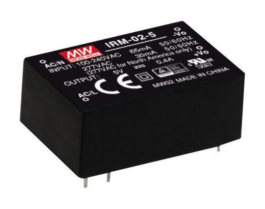 5V, 400mA, 2W PCB Mount AC to DC Power Supply - IRM-02-5