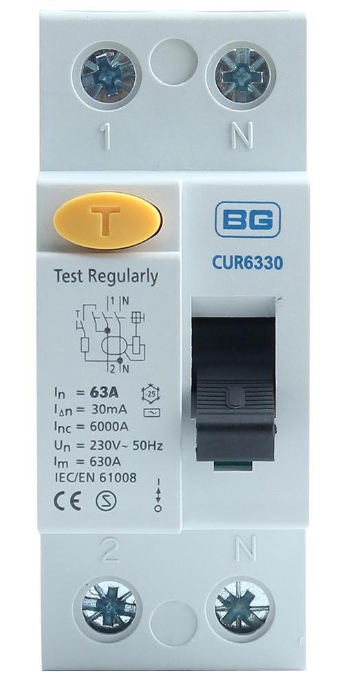 63A, 30mA Double Pole RCD, Type AC - CUR6330-01