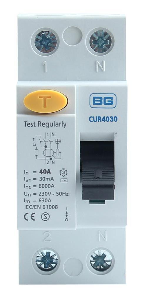 40A, 30mA Double Pole RCD, Type AC - CUR4030-01