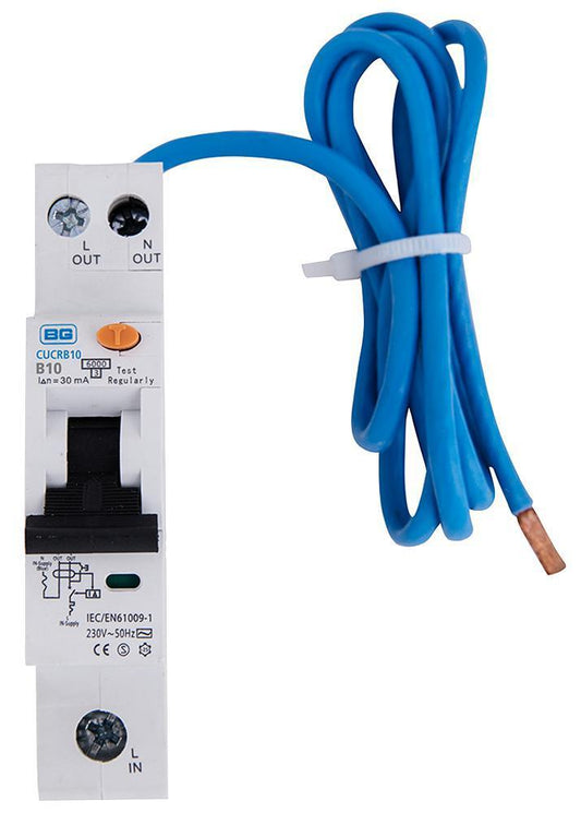 10A Single Pole Compact RCBO, B Curve, Type A - CUCRB10A-01