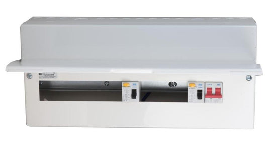 16-Way Unpopulated Dual RCD Consumer Unit, 100A Switch, 1x 80A &amp; 1x 63A, 30mA RCDs - CFUD8616-01